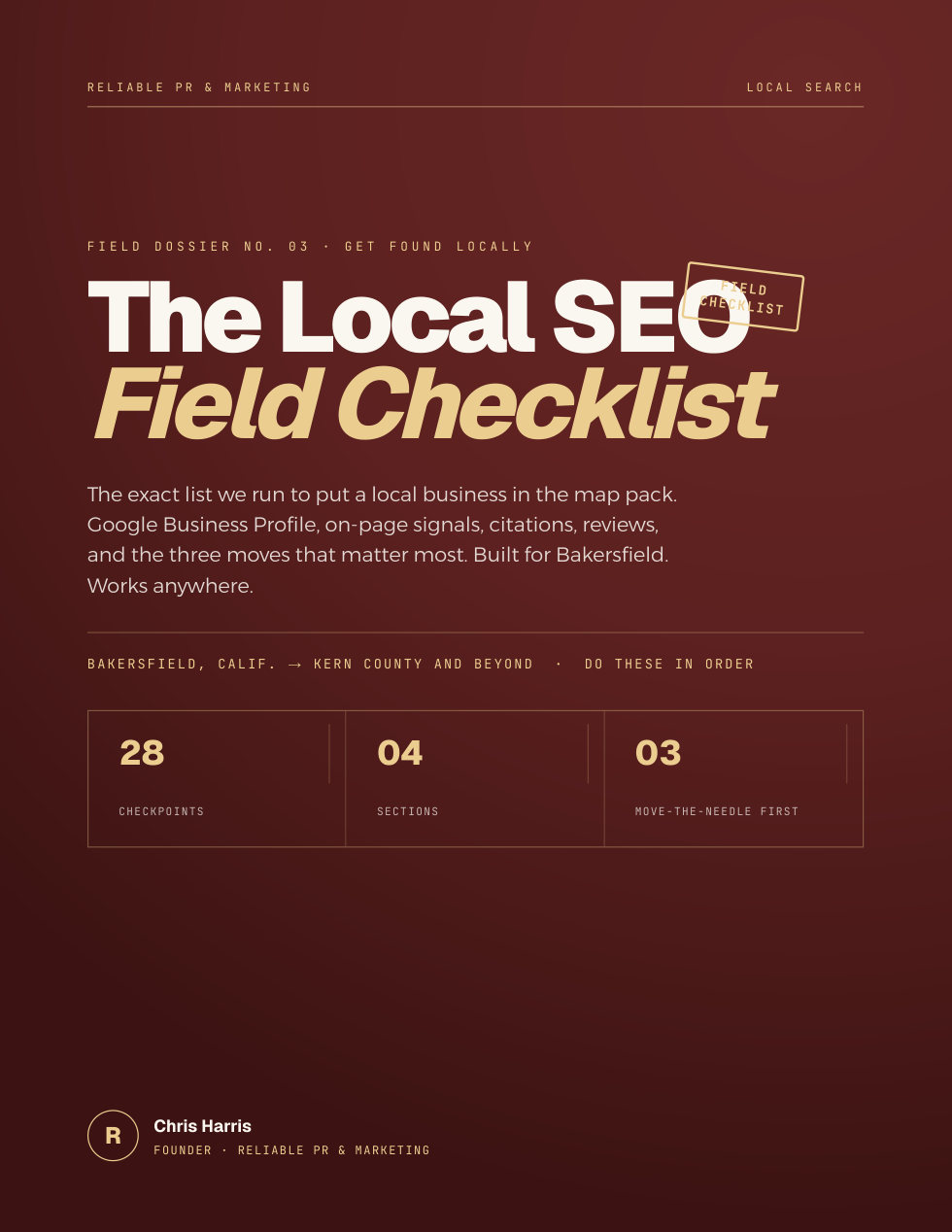 The Local SEO Field Checklist cover
