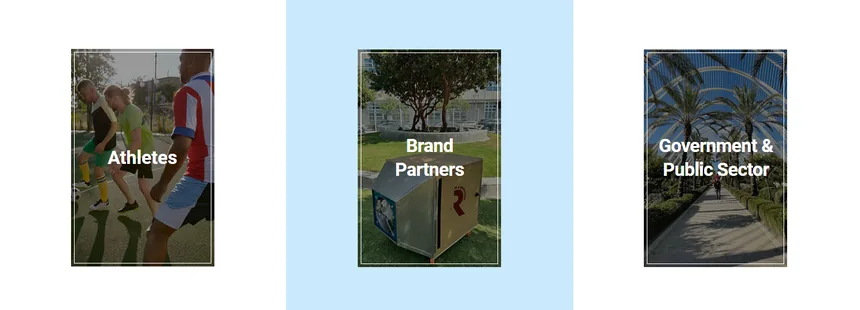 The rebuilt AirVitalize audience section, athletes, brand partners, government
