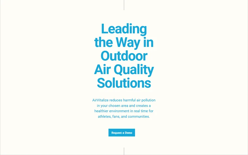 The rebuilt AirVitalize homepage hero