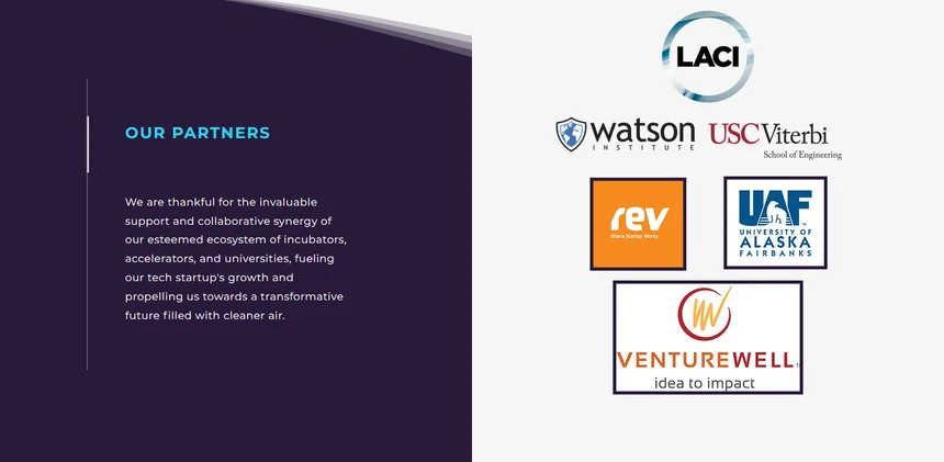 The old AirVitalize partners section on purple