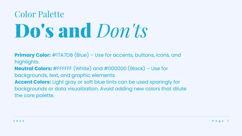 AirVitalize brand book color palette spread