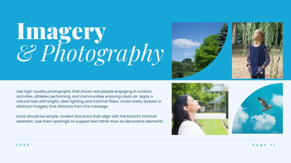AirVitalize brand book imagery direction spread