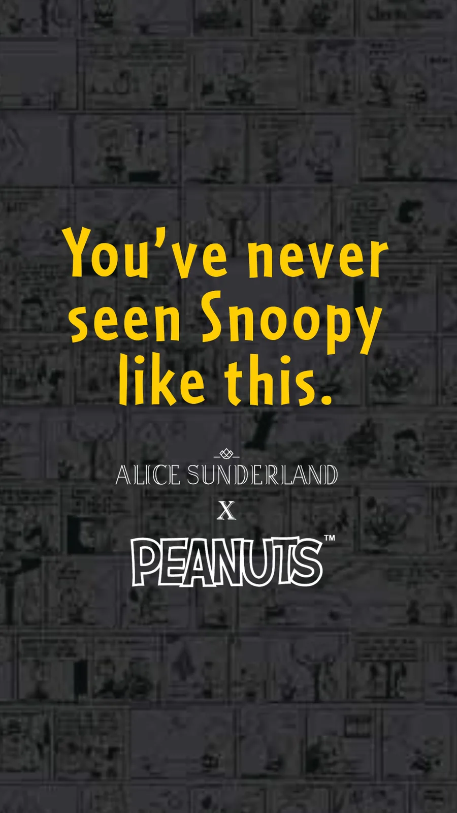 Story frame on a comic strip background: you've never seen Snoopy like this