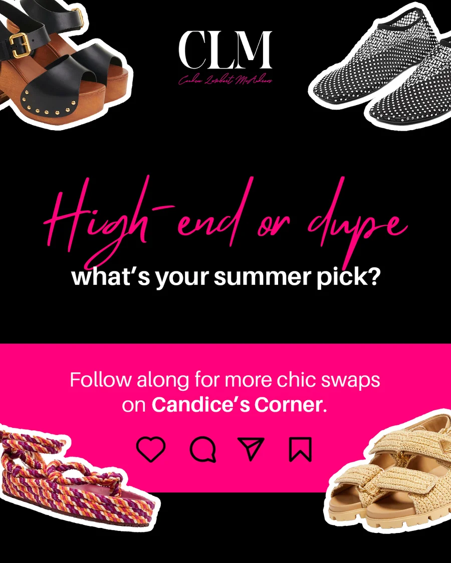 High-end or dupe closing slide with the CLM monogram