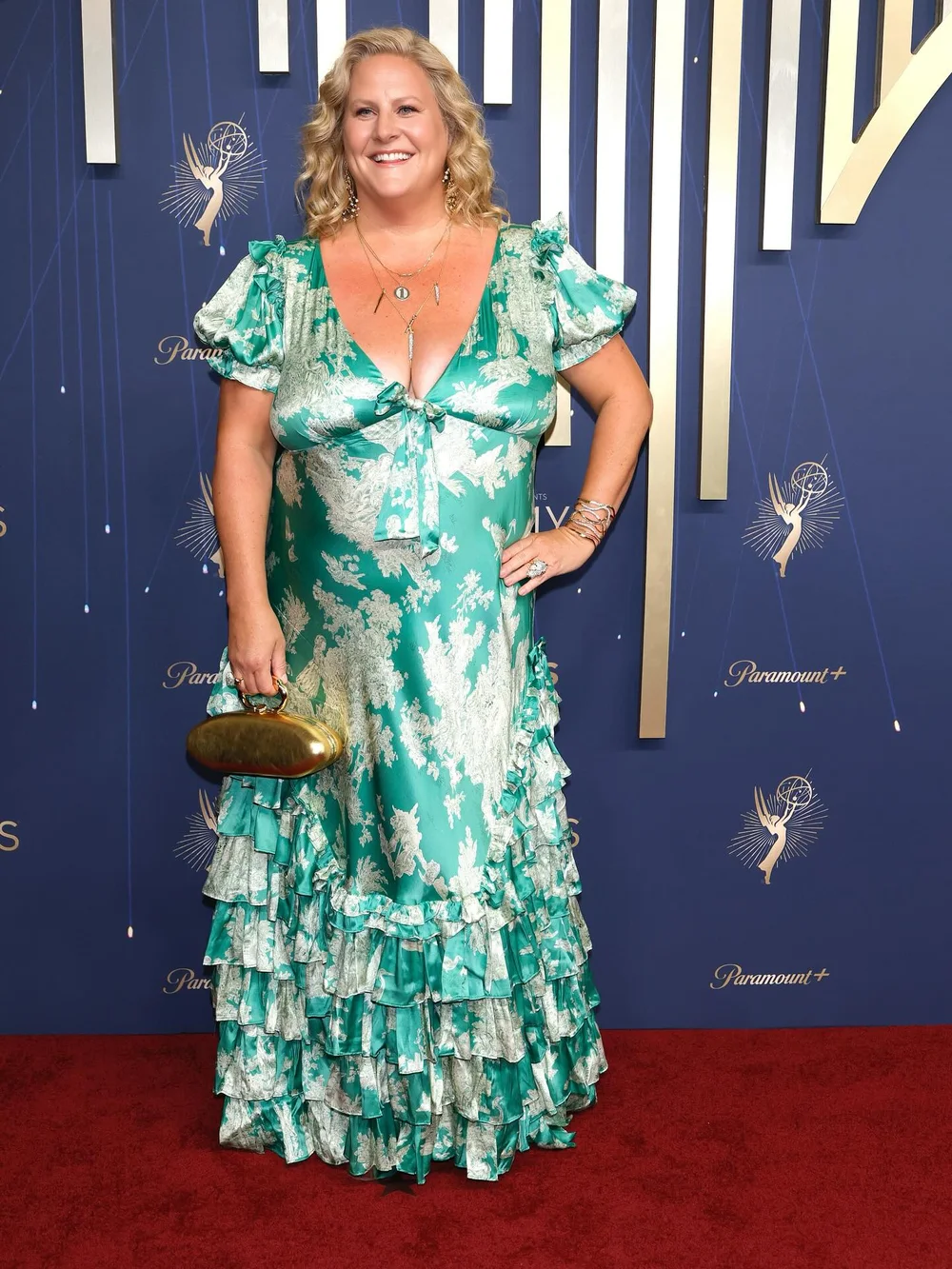 Bridget Everett in a green Selkie gown at the Emmys