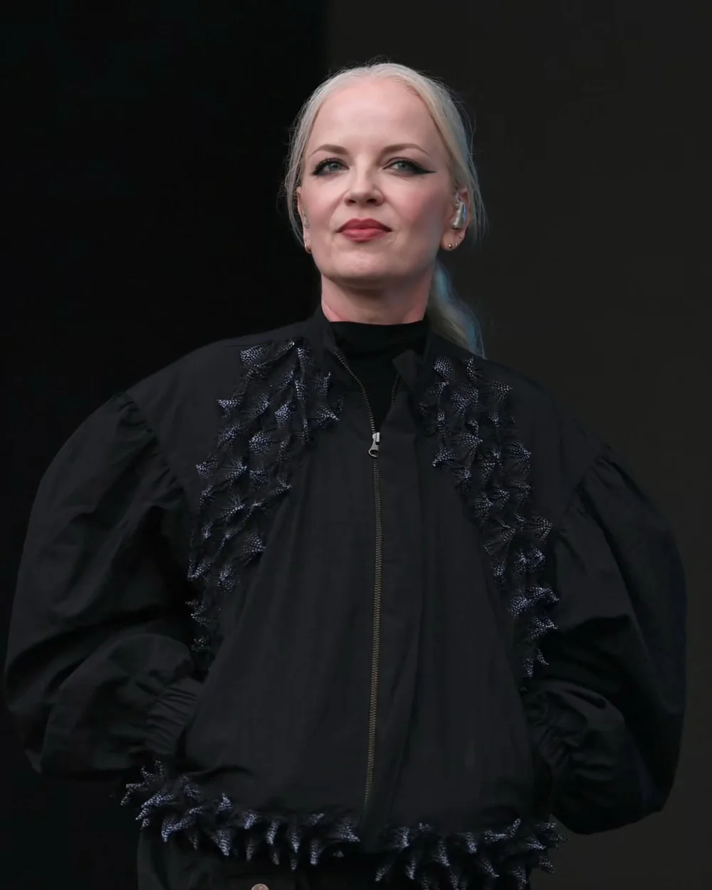 Shirley Manson of Garbage performing in a styled stage look