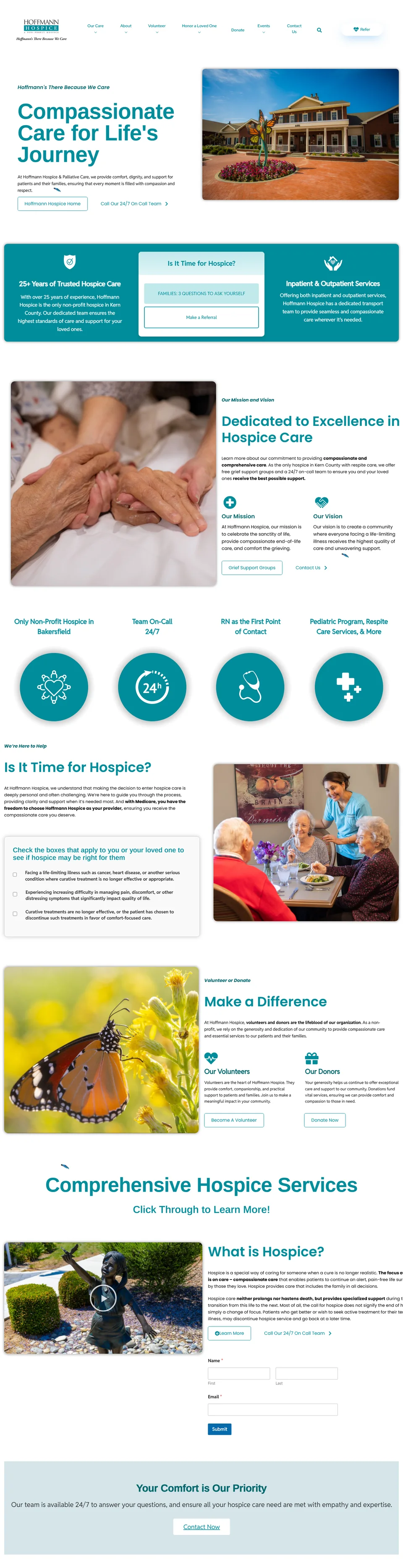 The refreshed Hoffmann Hospice website by Reliable PR & Marketing