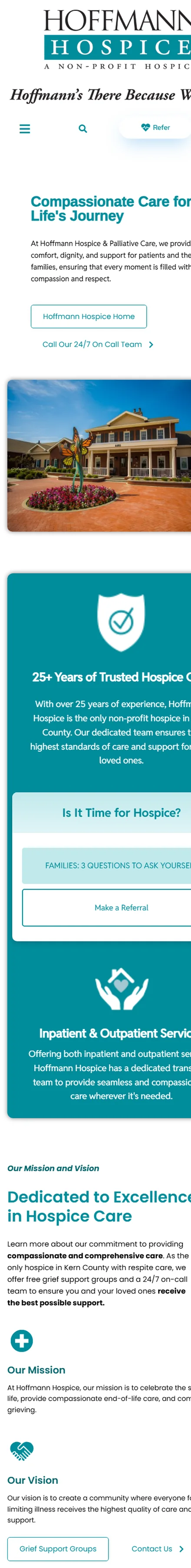 Hoffmann Hospice mobile experience