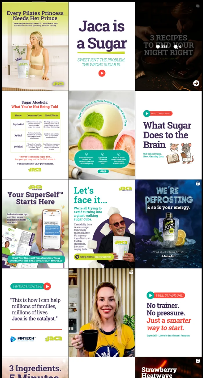 The rebuilt @jaca_sugar Instagram grid
