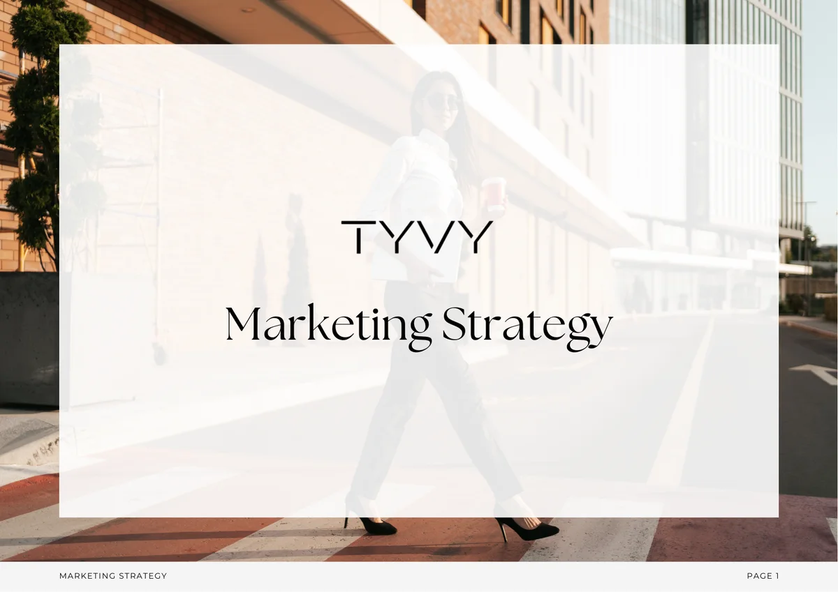 The cover of the TYVY marketing strategy deck